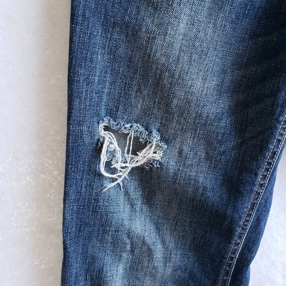 Hollister Womens Size 5R W27 L32 Jeans Blue Denim Dark Wash 5 Pockets Ripped - Picture 9 of 14